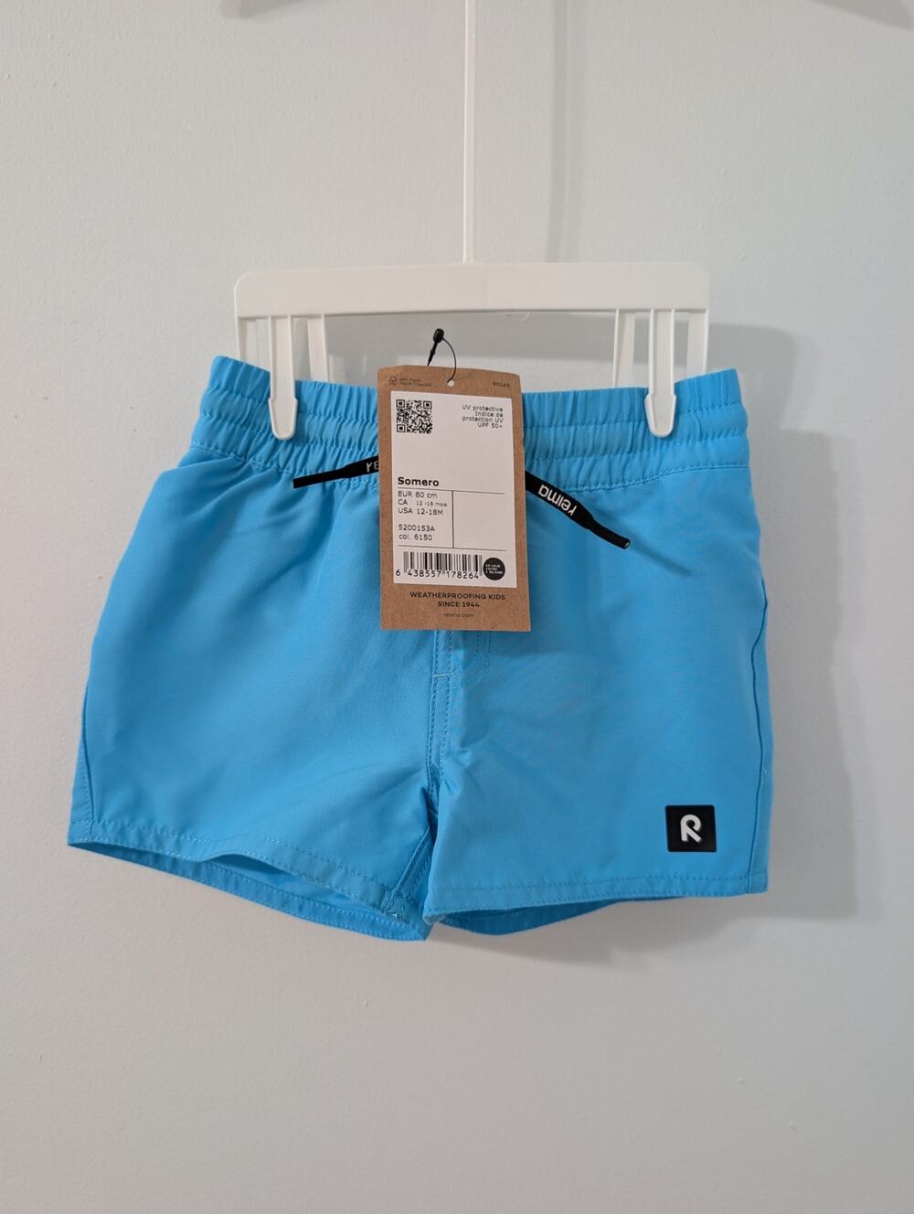 Reima Somero Toddler Swim Shorts 12-18M Blue UPF 50+